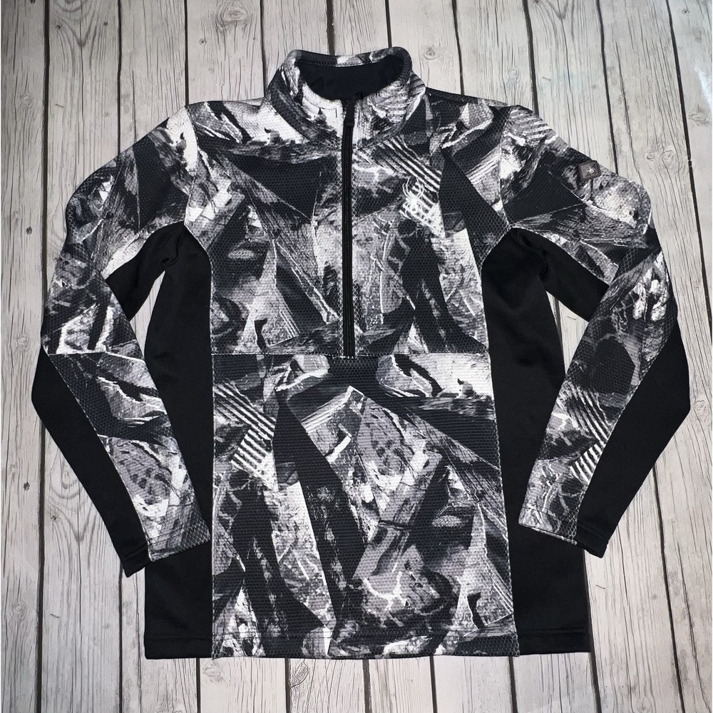 Spyder Logo Sweatshirt Pullover Black And White Boys Size XL 1/4